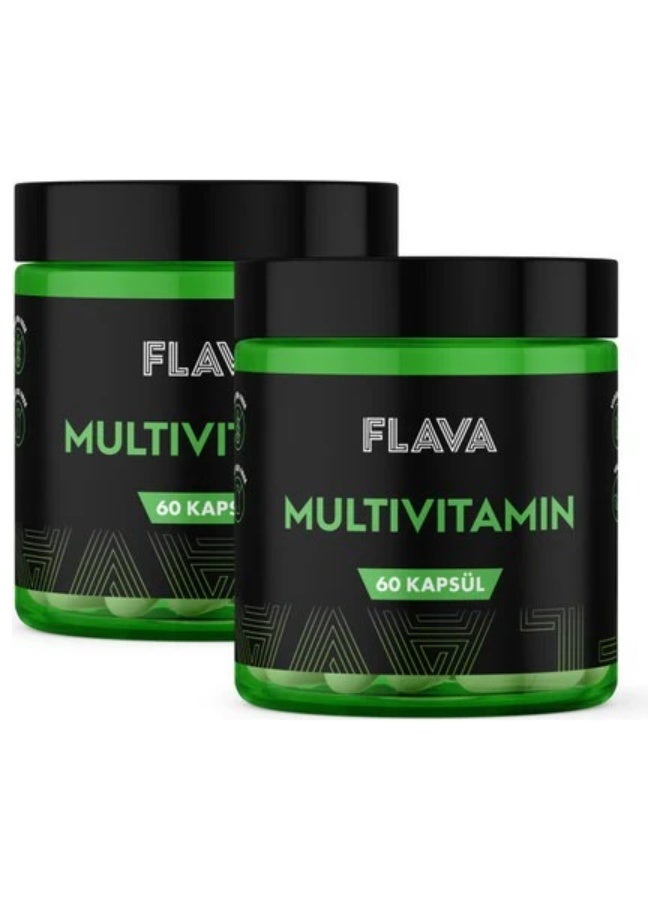 Flava Daily Multivitamin 60 Capsules 2-Pack: Essential Vitamins & Minerals for Energy